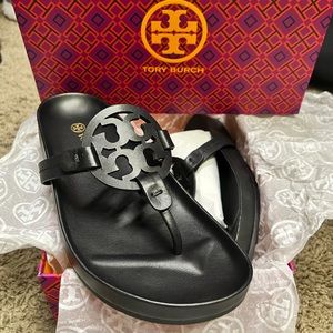 Tory Burch - Perfect Black Miller Cloud Calf Leather Sandal/ very gently used